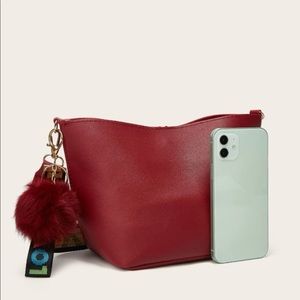 Pom Pom Charm Bucket Bag